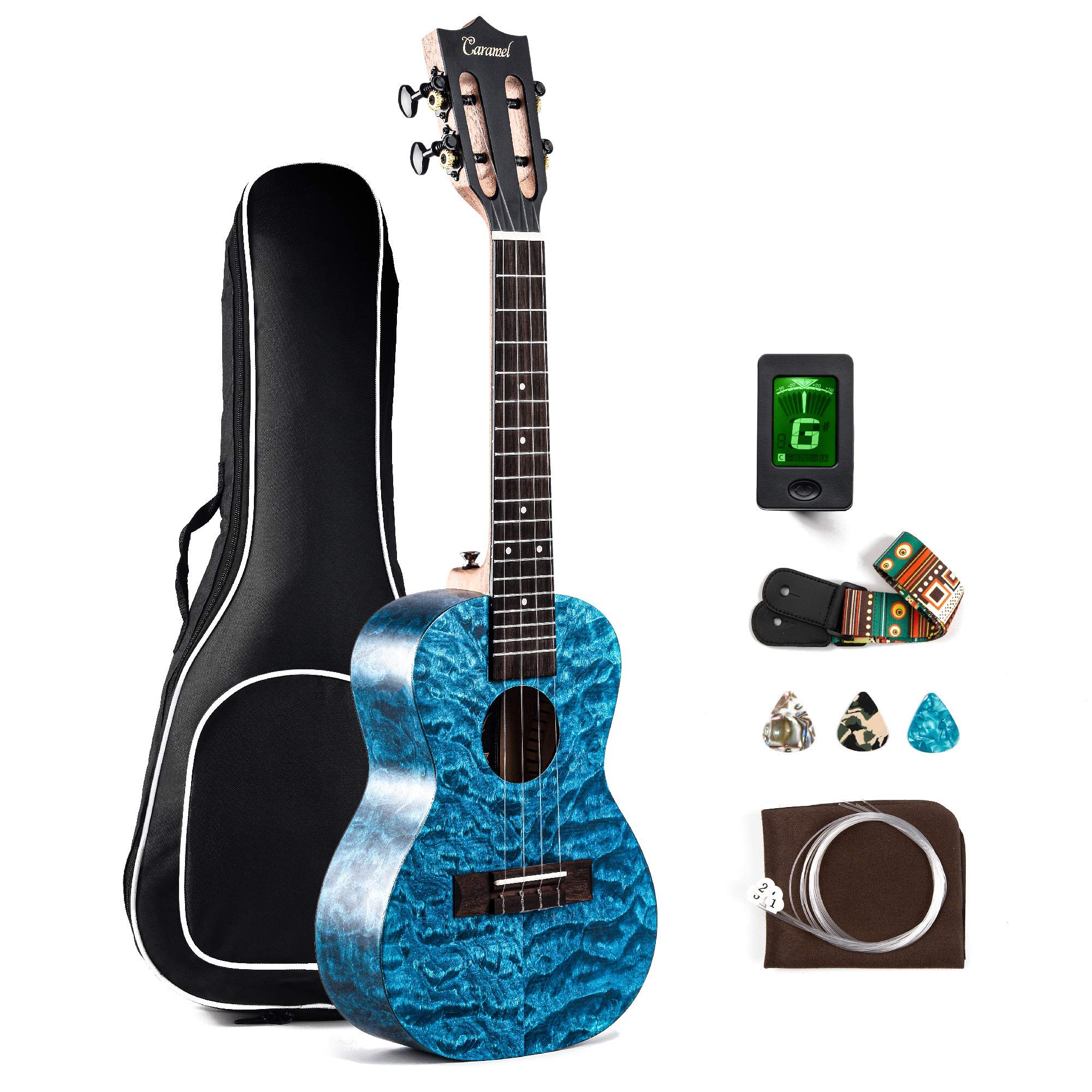 Foto 2 pulgar | Ukelele Caramel Mc63 Concert De Arce Azul Acolchado De 23 Pulgadas - Venta Internacional.