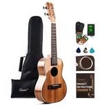Ukelele Caramel Cc103a De Madera De Cebra Brillante De 23 Pulgadas Con Accesorios - Venta Internacional.