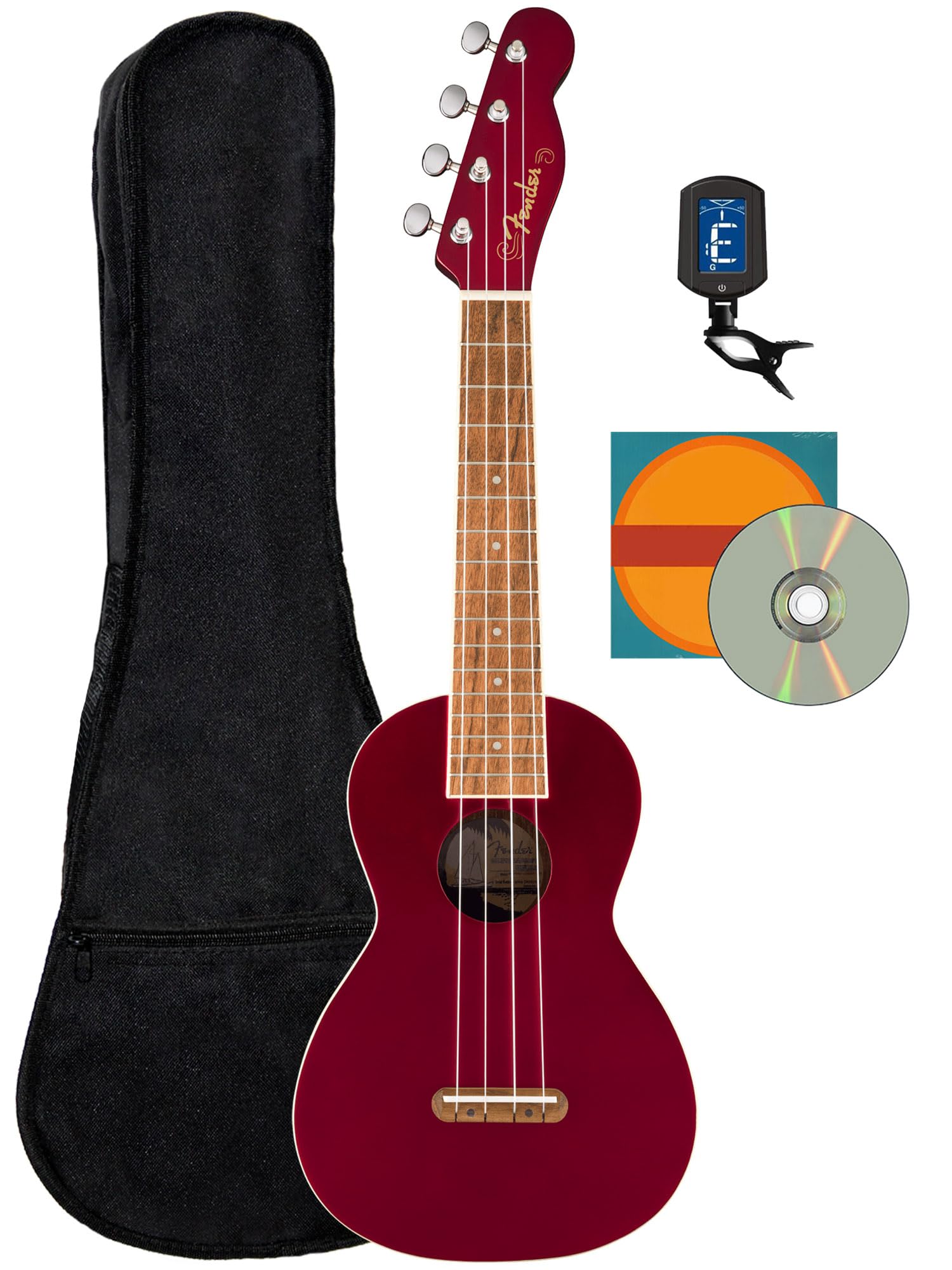 Foto 2 pulgar | Ukelele De Concierto Fender Monterey Cherry Con Accesorios - Venta Internacional.
