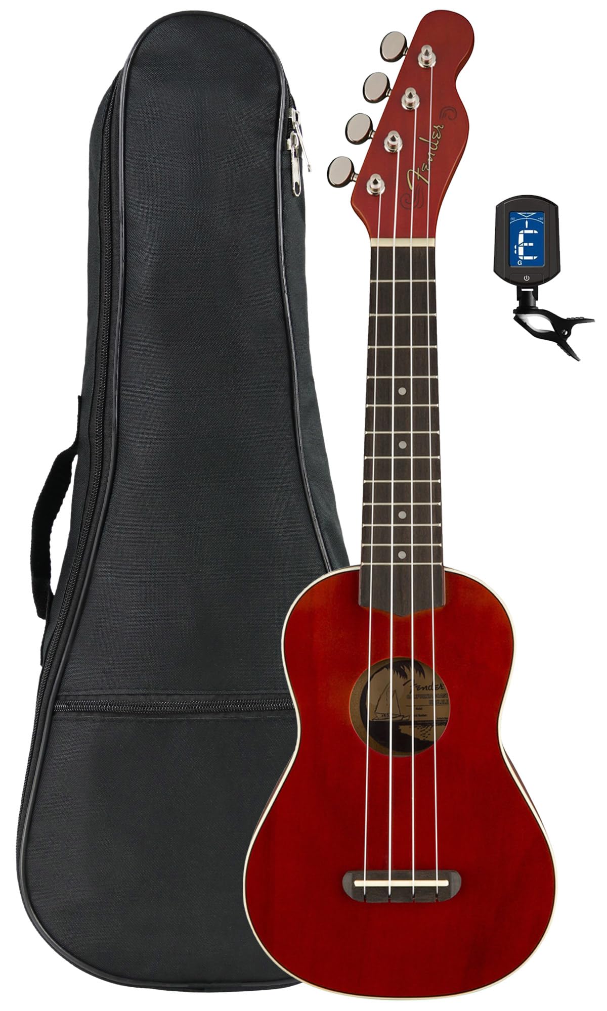 Ukelele Fender Venice Soprano Cherry Con Funda Y Afinador - Venta Internacional.