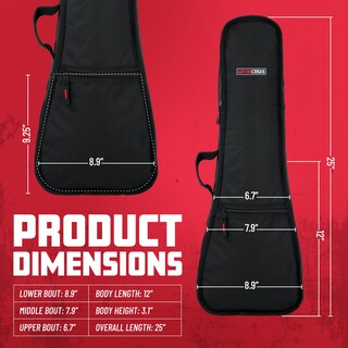 Foto 6 | Funda Para Ukelele De Concierto Con Forma De Cocodrilo, Acolchada Con Espuma, Gbe-uke-con - Venta Internacional.