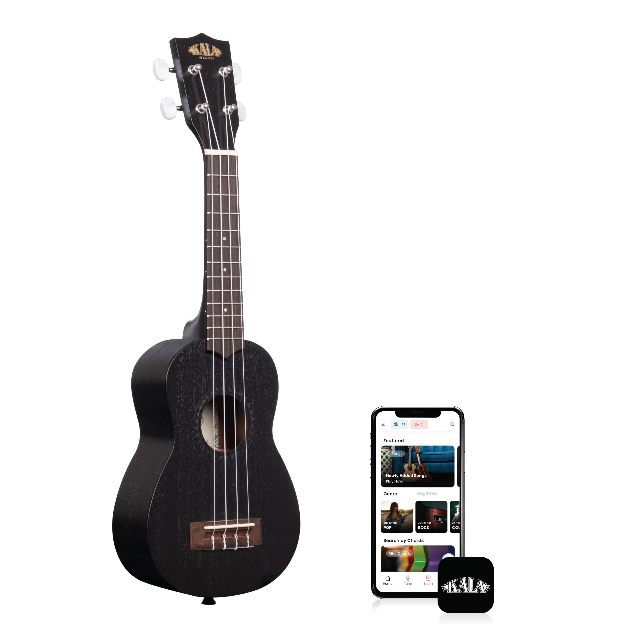 Foto 2 pulgar | Ukelele Kala Brand Music Co.  4 Cuerdas  Color Caoba Negro Con Aquila - Venta Internacional.