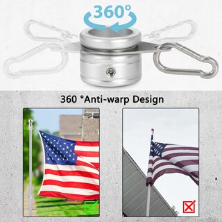 Foto 6 | Anillos Para Mástil De Bandera Anovo, Aleación De Aluminio, Diámetro 2 Cm, Giratorios, Antienvolventes - Venta I