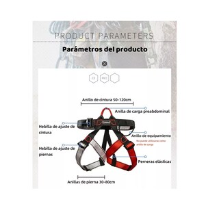 Foto 3 | Arnés De Seguridad Para Roca Escalada Eo Safe Imports Esi-13632 Multicolor