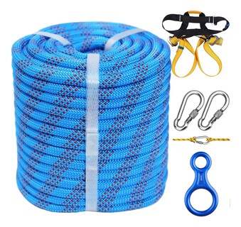 Foto 1 | Cuerda Alpinismo 50m C/arnés De Seguridad Descensor Eo Safe Imports Esi-18577 Azul