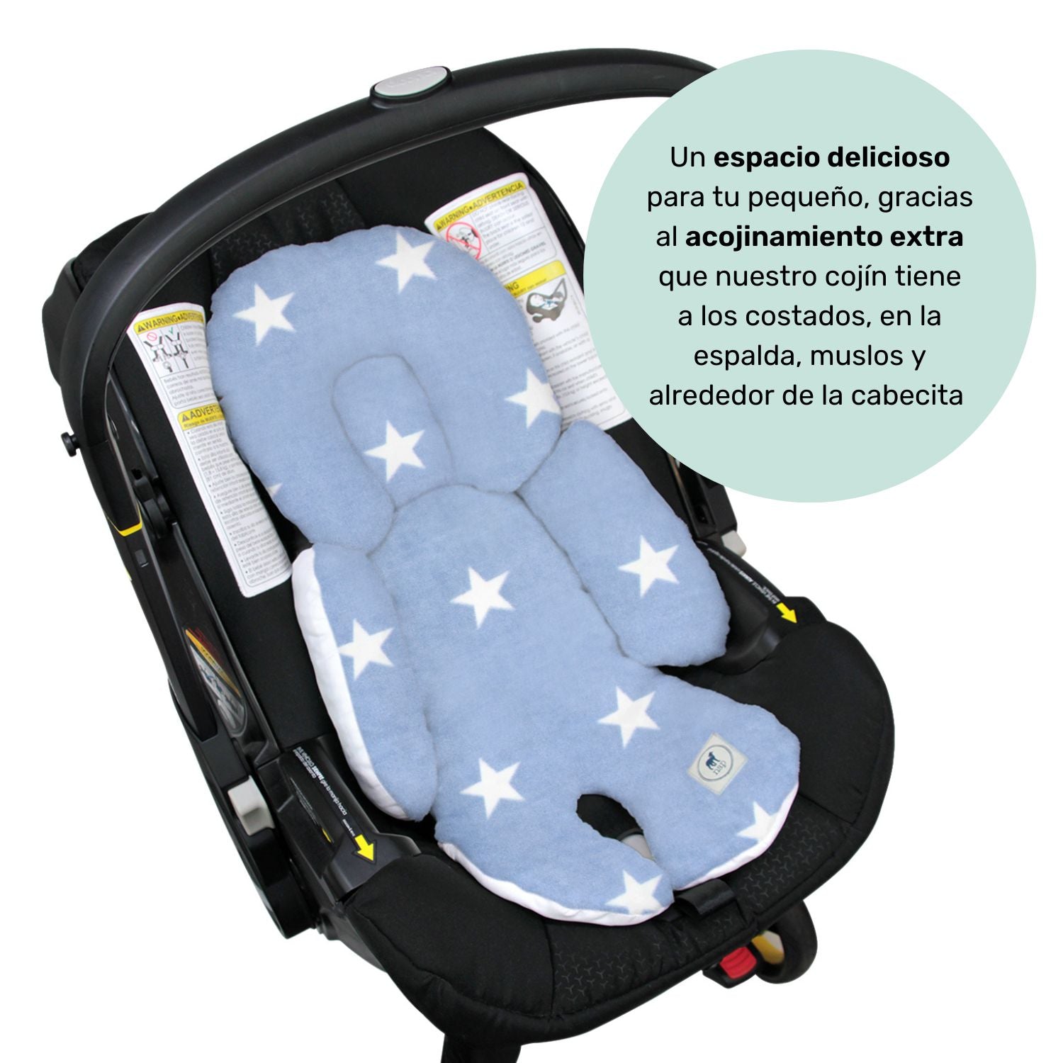 Foto 4 pulgar | Nap Baby Cojín Posicionador Para El Porta Bebé Ó Cojin Anti Reflujo Para Silla, Carreola Ó Autoasiento - Estrellas