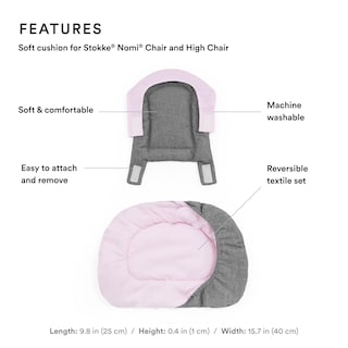Foto 2 | Cojín Stokke Nomi Gris Y Rosa Reversible Para Más De 6 Meses - Venta Internacional.