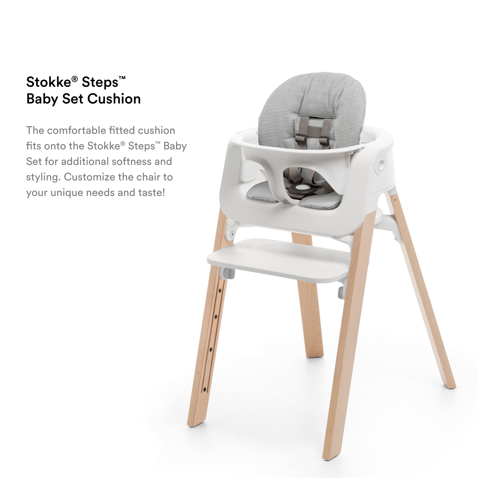 Foto 3 | Set Para Bebé Cushion Stokke Steps, Cómodo Algodón, Gris Nórdico - Venta Internacional.