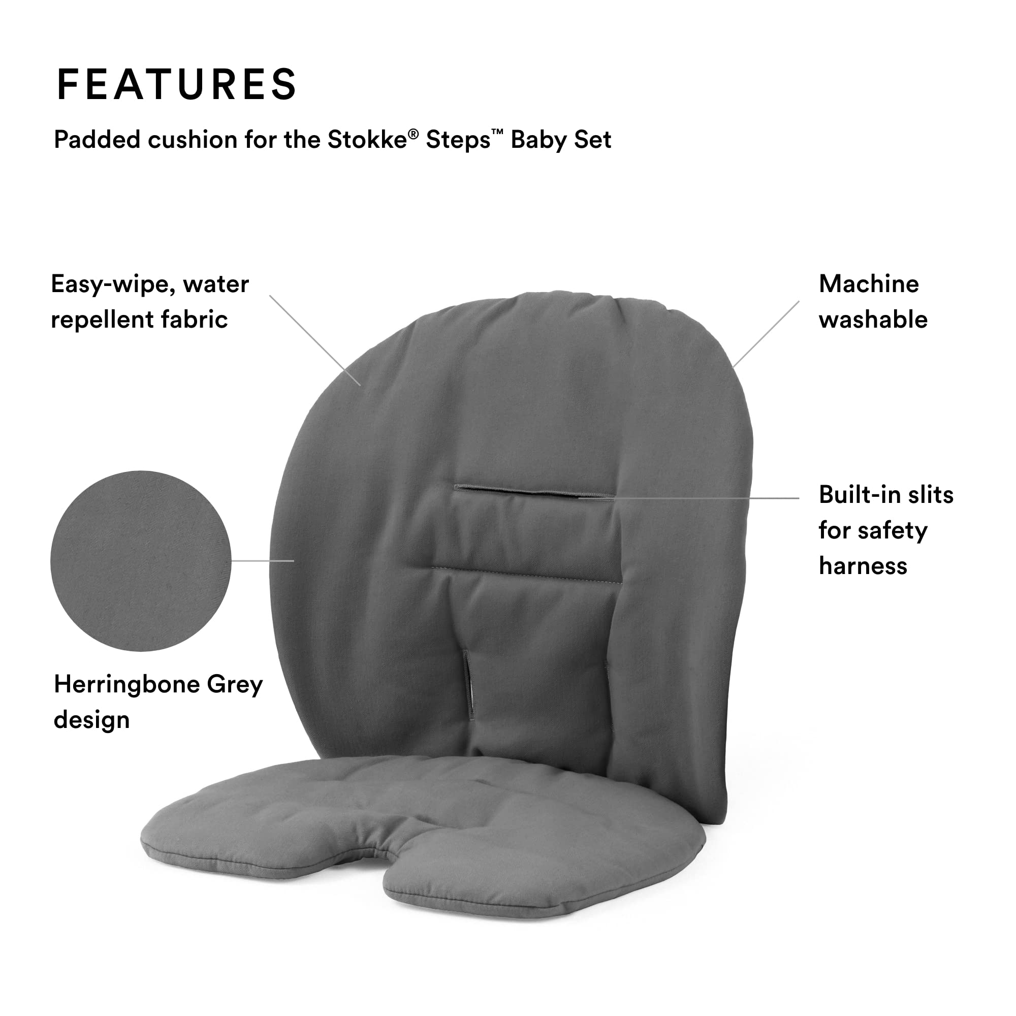 Foto 2 | Set Para Bebé Cushion Stokke Steps De Algodón Gris Espiga - Venta Internacional.