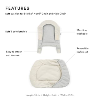 Foto 2 | Cojín Stokke Nomi Nordic Grey Sand Para Silla Y Trona - Venta Internacional.