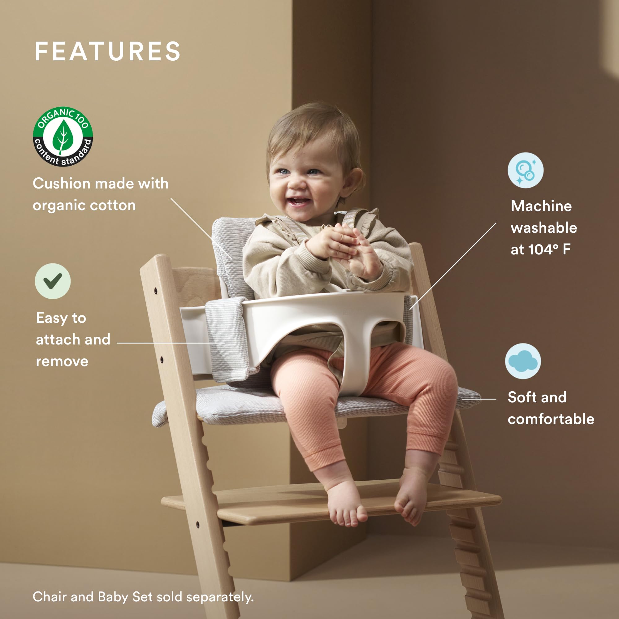 Foto 3 pulgar | Cojín Para Stokke Tripp Trapp Classic Nordic Grey - Venta Internacional.