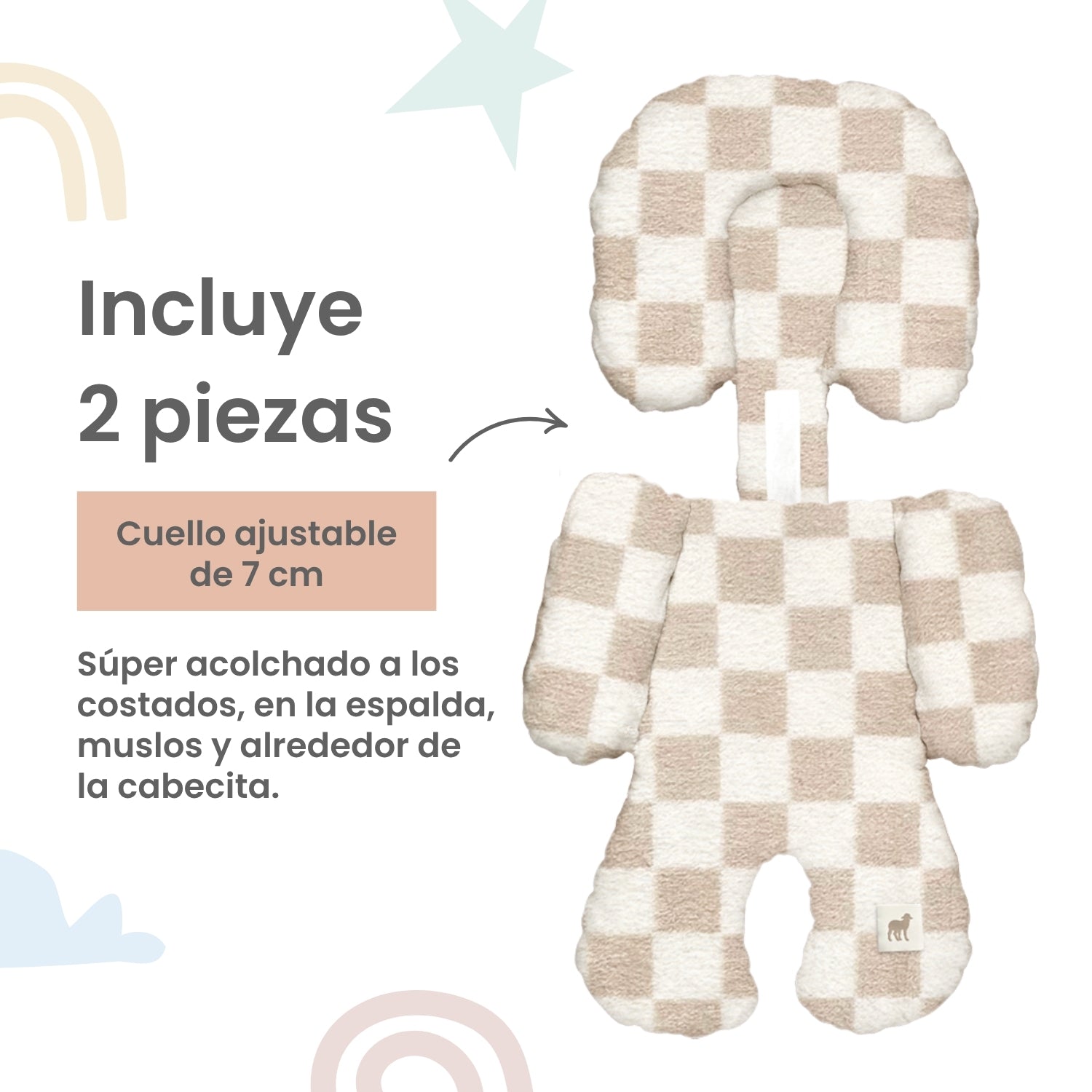 Foto 4 pulgar | Cojín Posicionador Nap Baby Para El Porta Bebé O Cojin Antireflujo Para Carreola O Autoasiento - Cuadritos