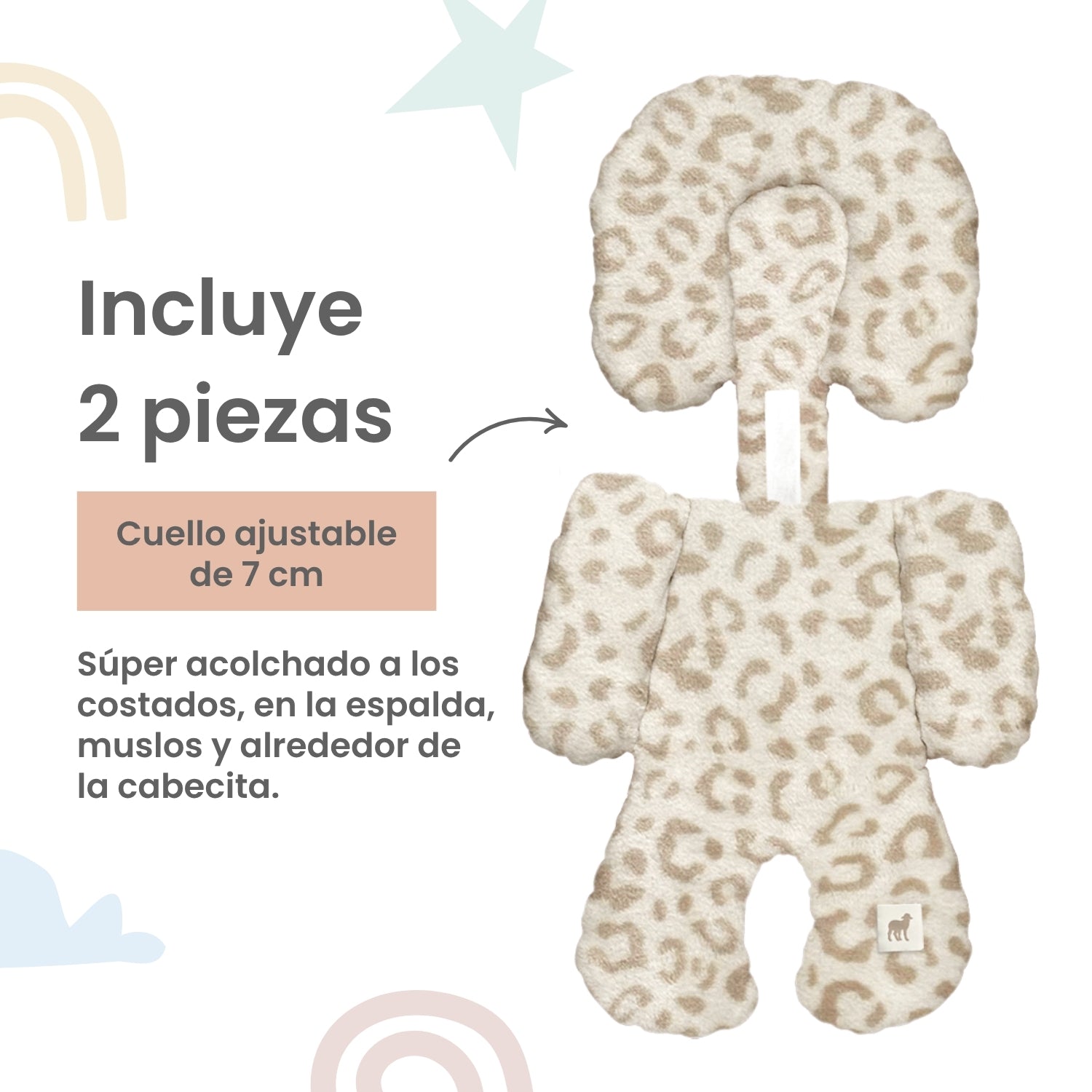 Foto 4 pulgar | Cojín Posicionador Nap Baby Para El Porta Bebé O Cojin Antireflujo Para Carreola O Autoasiento - Manchitas