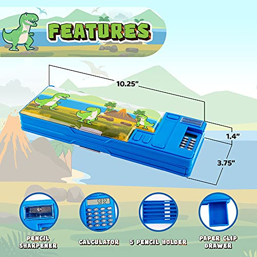 Foto 3 pulgar | Venta Internacional - Estuche para Lápices con Calculadora Print de Dinosaurio