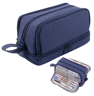 Foto 2 | Estuche para Lápices de Gran Capacidad con 4 Compartimentos Azul