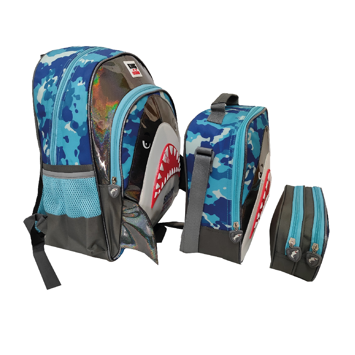 Foto 6 | Set De Mochila Escolar,  Tr Shk06 Shark  Lonchera Y Lapicera
