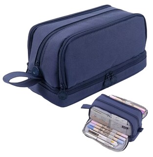 Foto 2 | Estuche Para Lápices De Gran Capacidad Con 4 Compartimentos Azul