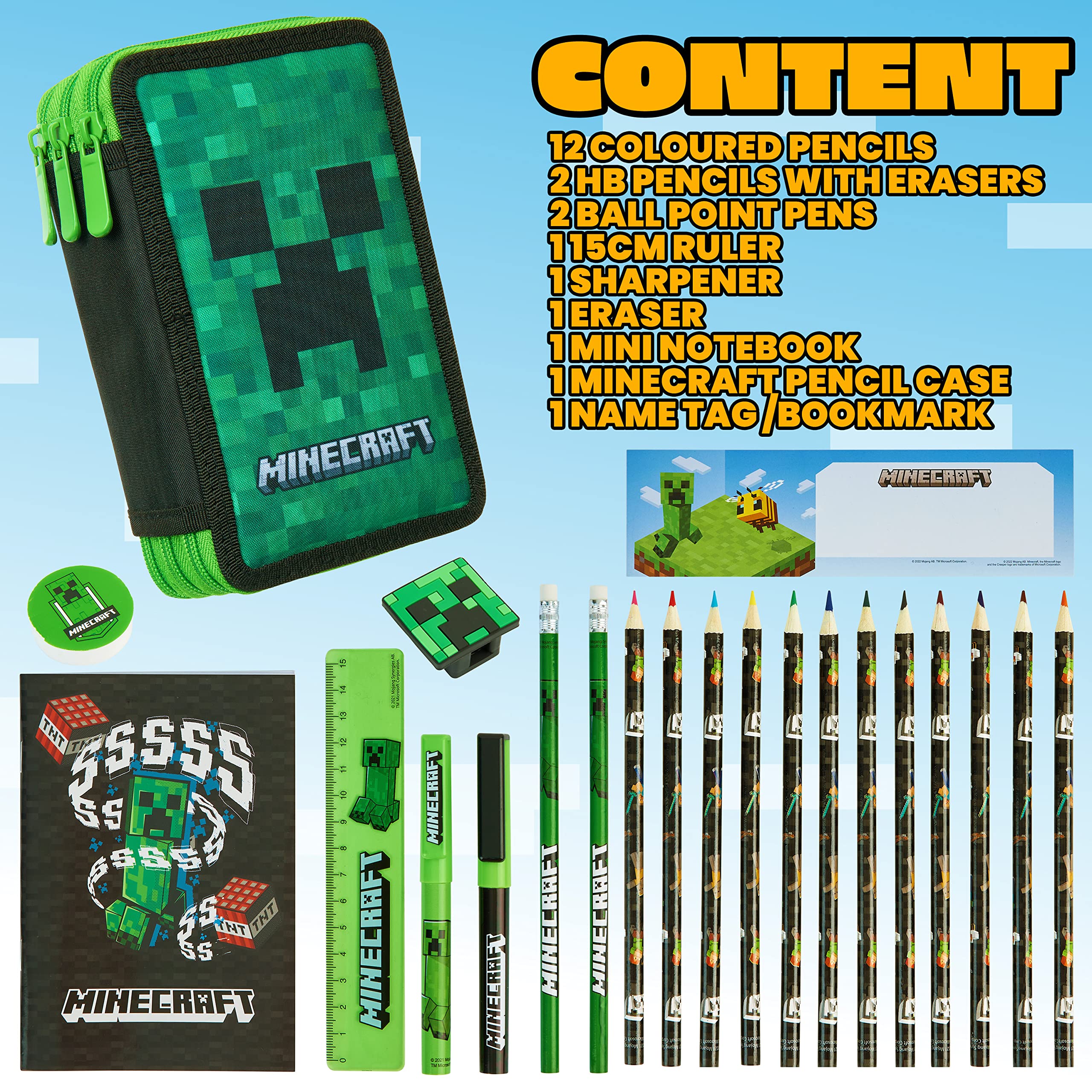 Foto 7 pulgar | Estuche Para Lápices Con Relleno De Minecraft Y Papelería Para Niños, Color Verde - Venta Internacional.