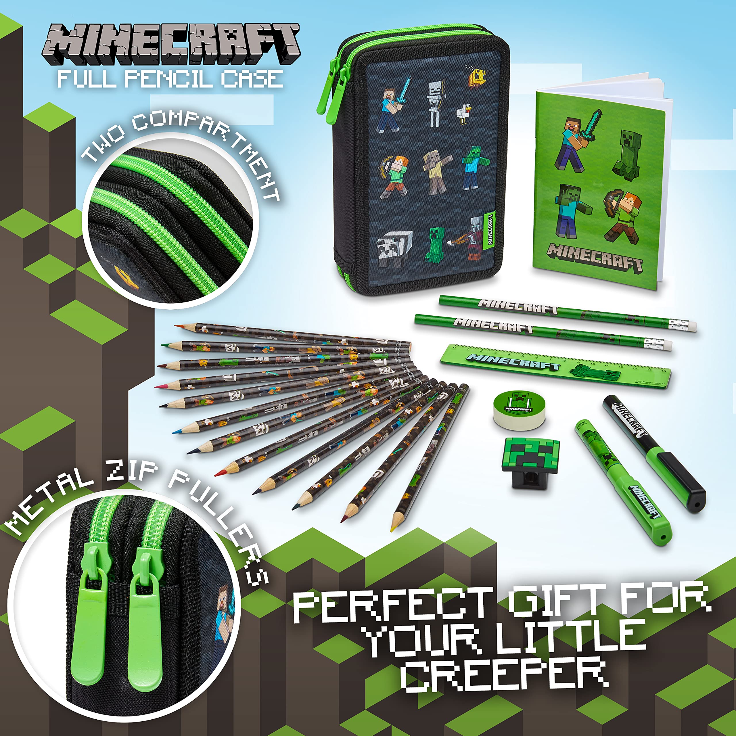 Foto 3 pulgar | Estuche Para Lápices Minecraft Children Con Material Escolar De Papelería - Venta Internacional.
