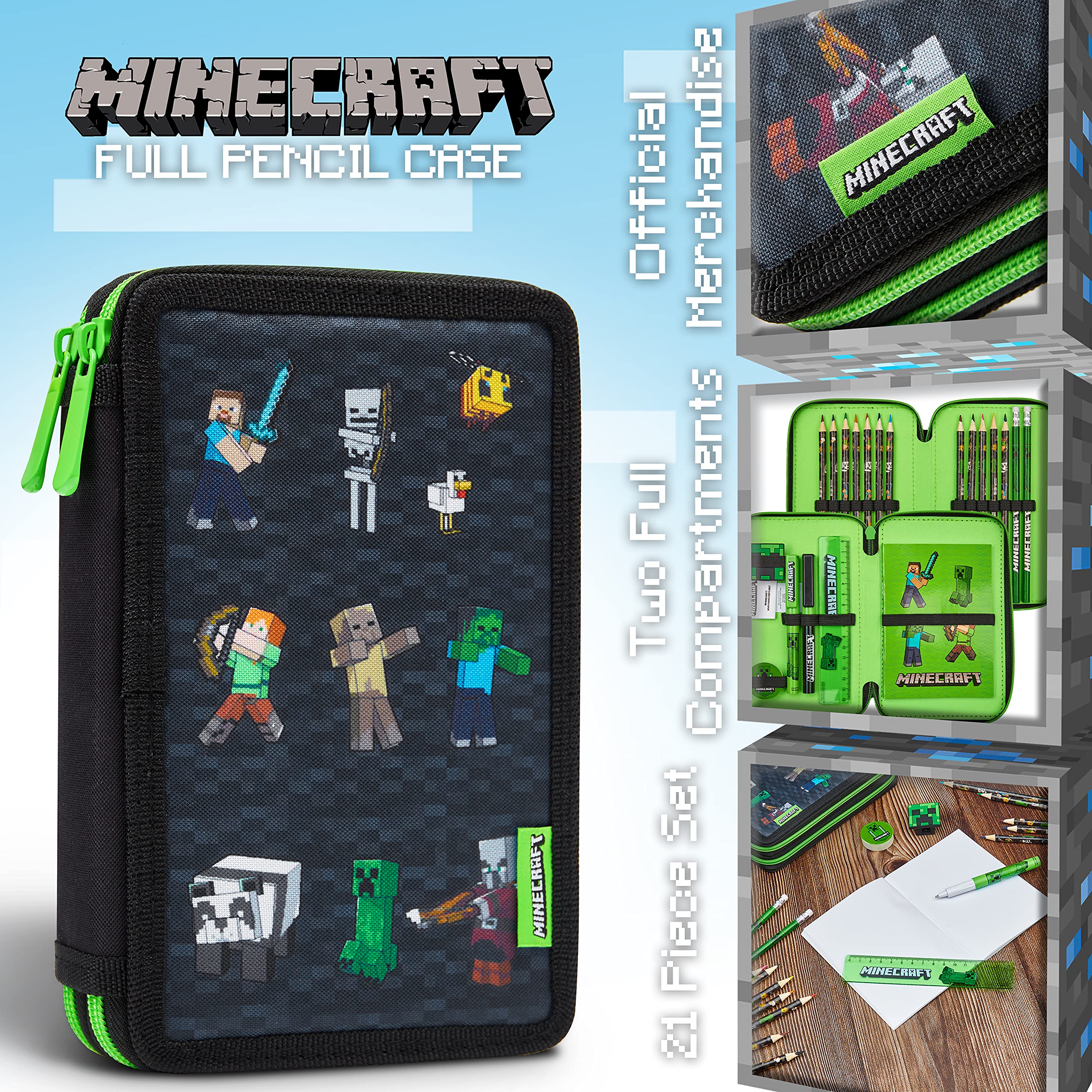 Foto 4 pulgar | Estuche Para Lápices Minecraft Children Con Material Escolar De Papelería - Venta Internacional.