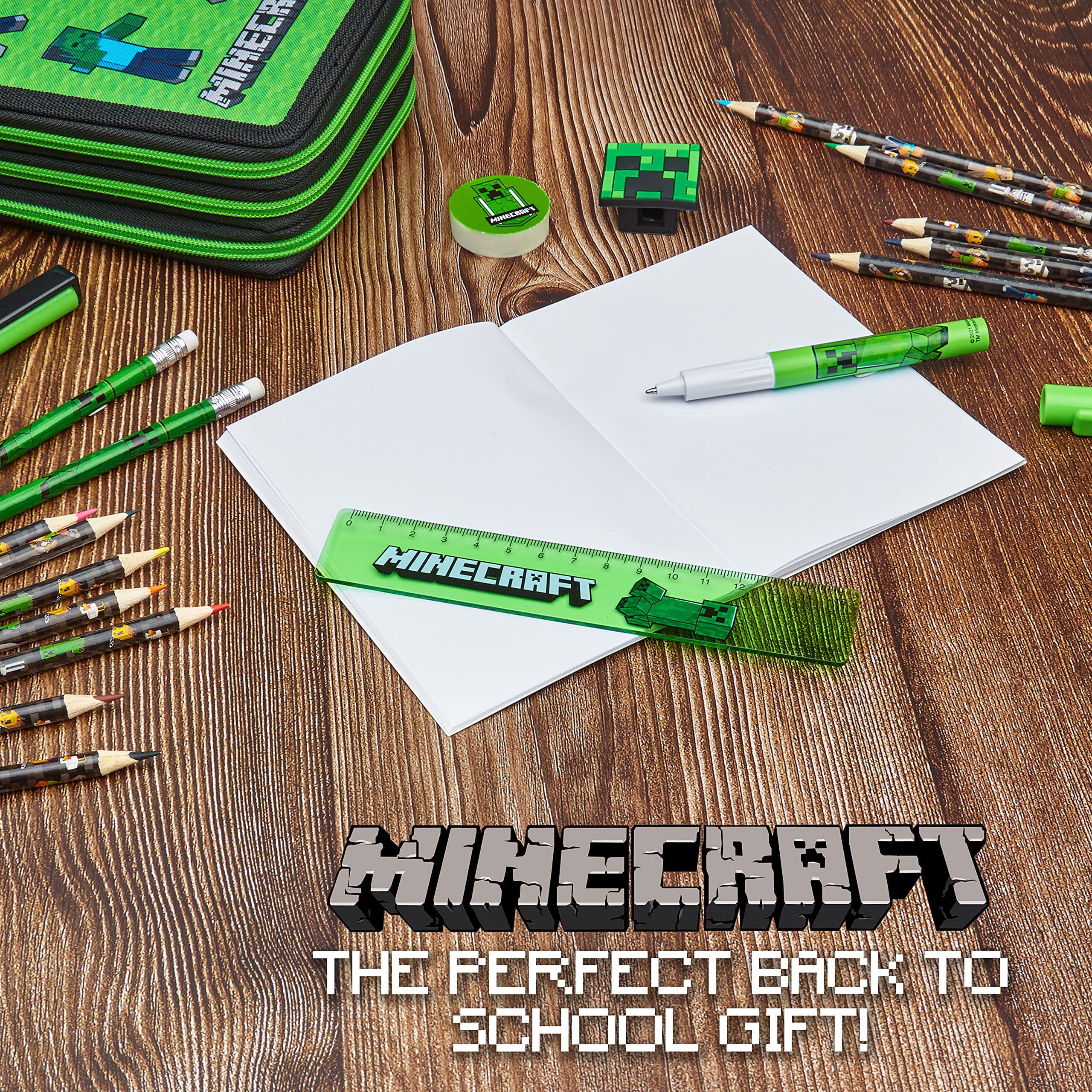 Foto 5 pulgar | Estuche Para Lápices Minecraft Para Niños Con Papelería (green Mob) - Venta Internacional.