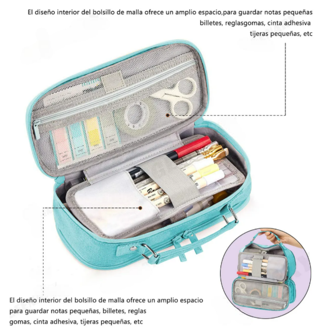 Foto 5 pulgar | Xtellar Estuche Multicapas Premium Para Lápices - Ideal Para Escolares Y Viajeros