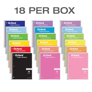 Foto 5 | Cuaderno Oxford Spiral De 1 Asignatura Rayado Universitario 70 Hojas X18 - Venta Internacional.