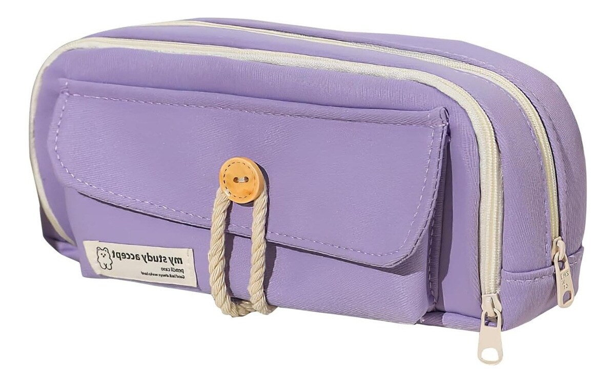 Estuche Para Lapices Organizador 3 Capas Gran Capacidad Púrpura $906