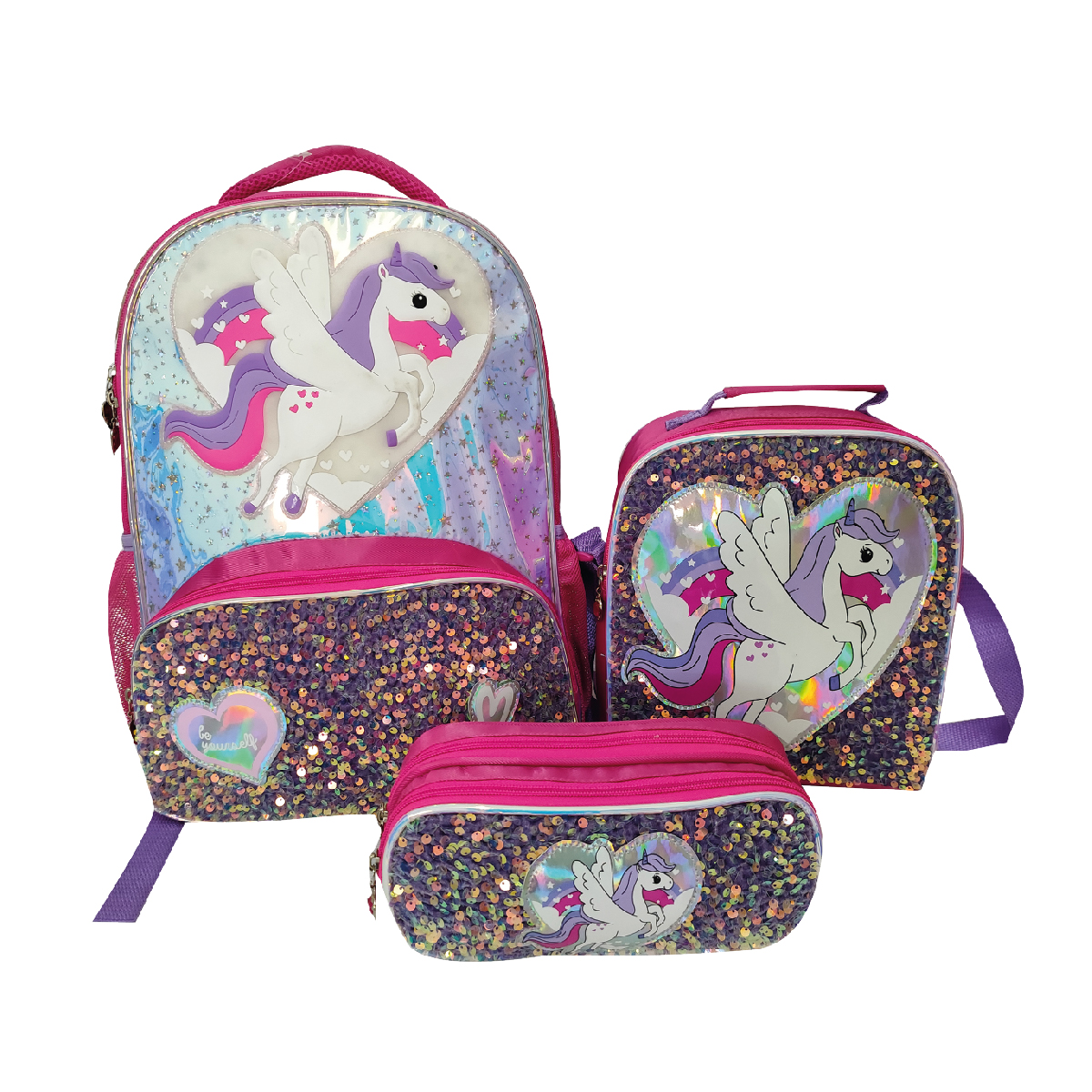 Foto 1 | Set De Mochila Escolar,  Tr Unc03 Unicornio  Lonchera Y Lapicera
