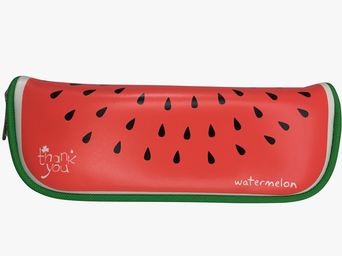 Foto 3 pulgar | Estuche Lapicero Escolar De Vinilo En Forma De Frutas Sandía Rojo