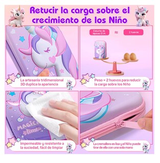 Foto 5 | Lapicera Estuche Gran Capacidad 3d Eva Organizador Rosa Unicornio