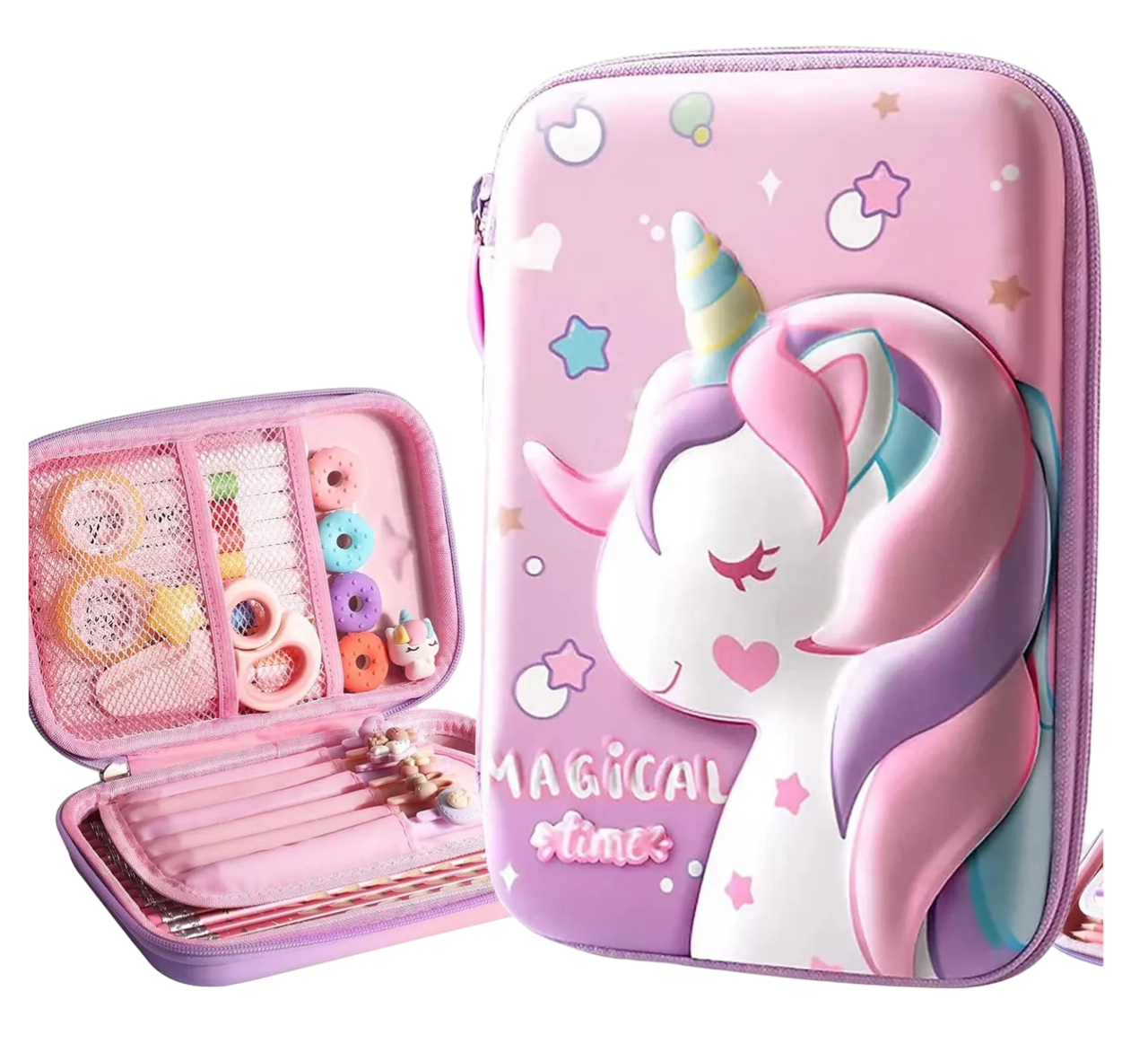Foto 1 | Lapicera Estuche Gran Capacidad 3d Eva Organizador Rosa Unicornio