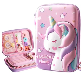 Foto 1 | Lapicera Estuche Gran Capacidad 3d Eva Organizador Rosa Unicornio