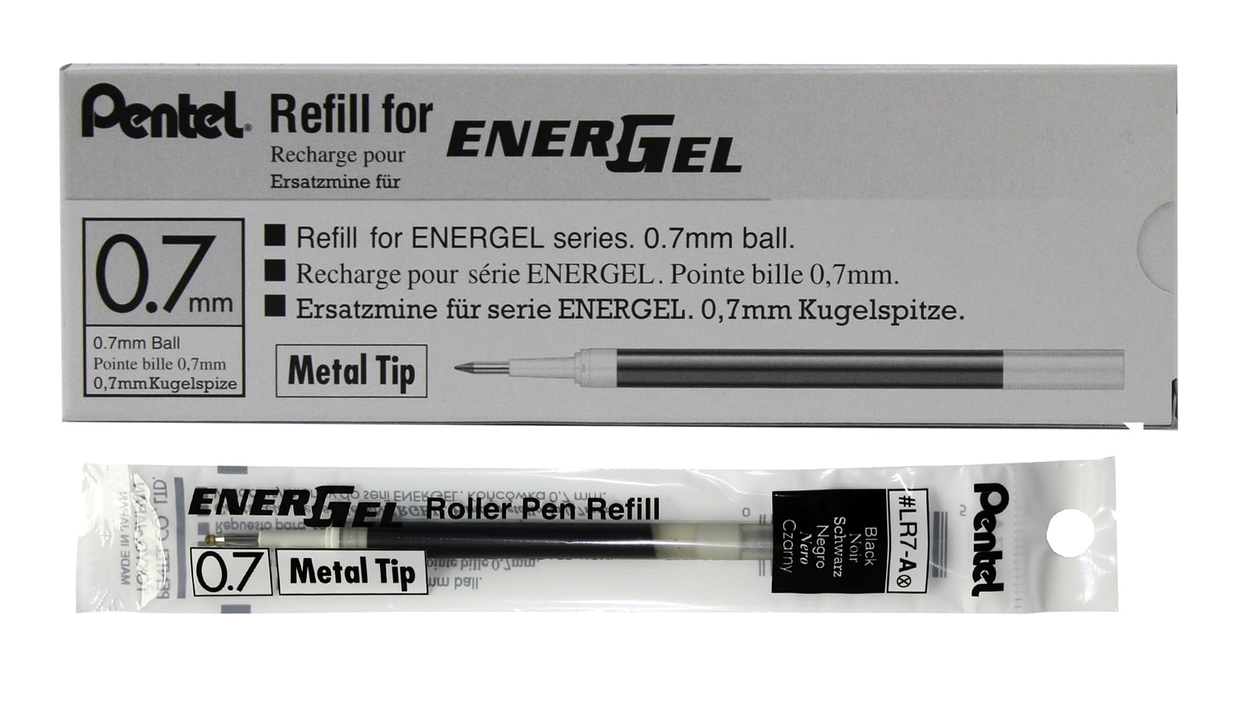 Foto 2 pulgar | Bolígrafo De Gel Líquido Pentel Energel Con Relleno De Tinta, 0,7 Mm, Negro (12) - Venta Internacional.