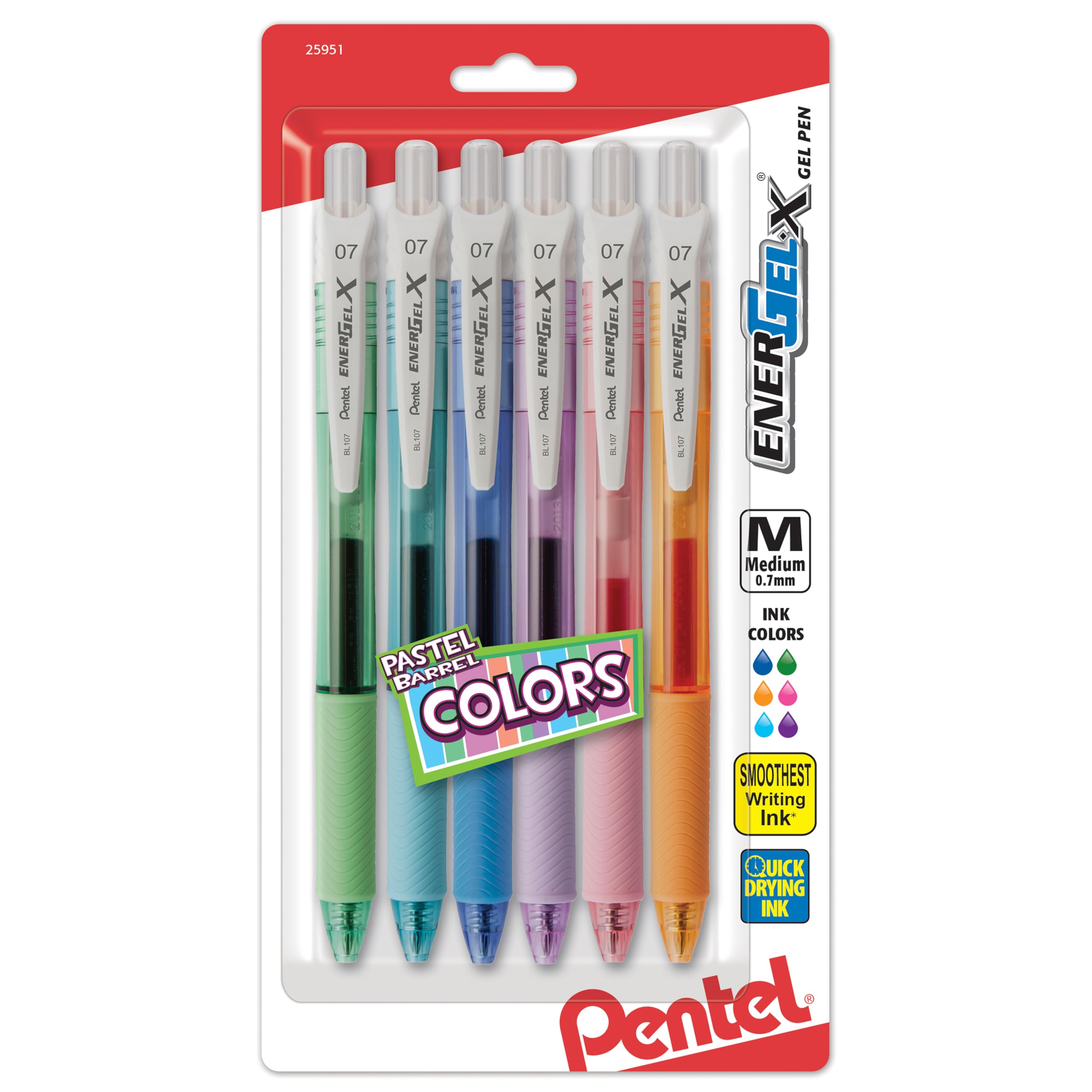 Foto 2 pulgar | Bolígrafo Pentel Energel-x Pastel Barriles Retráctiles De Línea Media - Venta Internacional.
