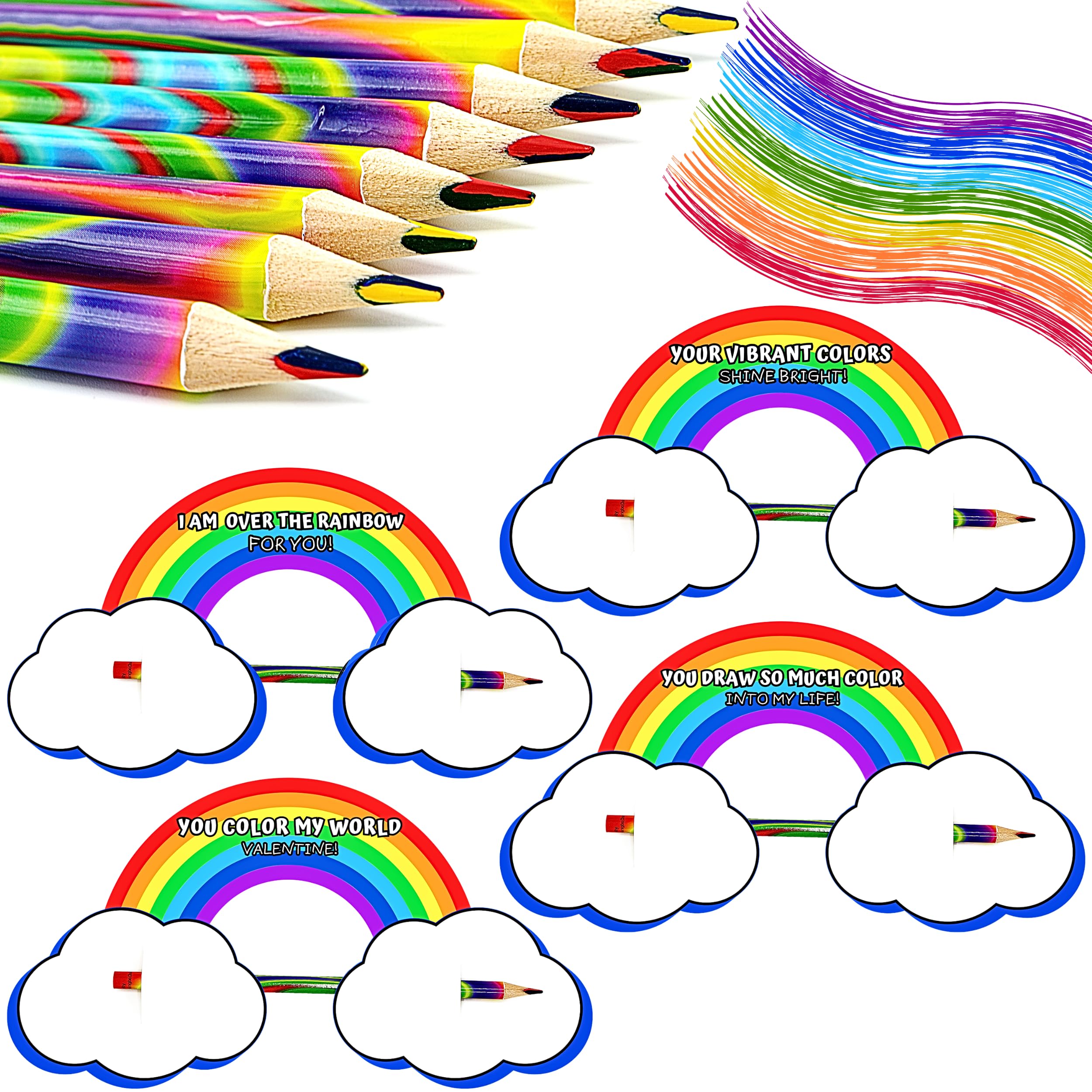 Foto 2 pulgar | Set De 36 Lápices 4e's Novelty Rainbow Para El Día De San Valentín - Venta Internacional.
