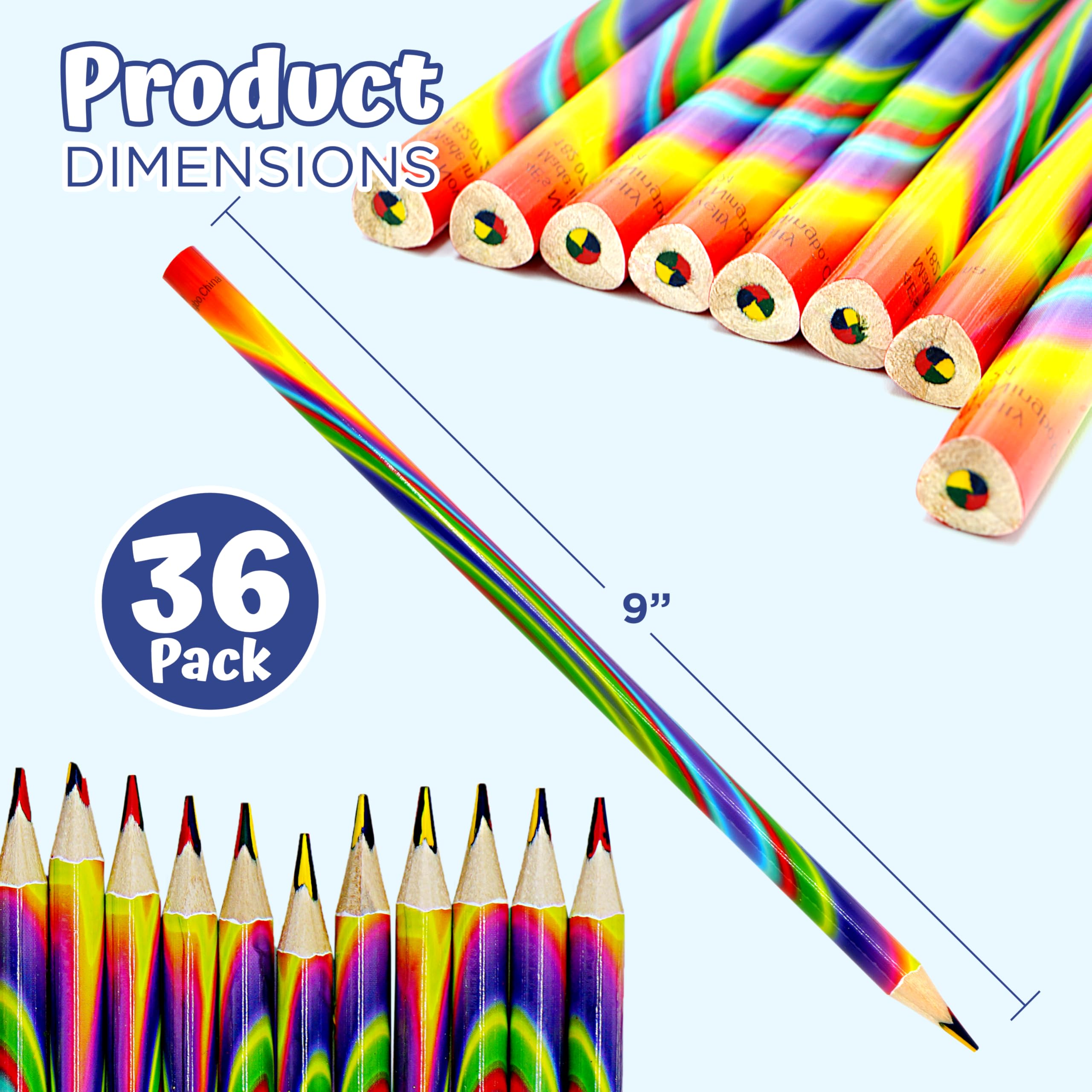 Foto 4 | Set De 36 Lápices 4e's Novelty Rainbow Para El Día De San Valentín - Venta Internacional.