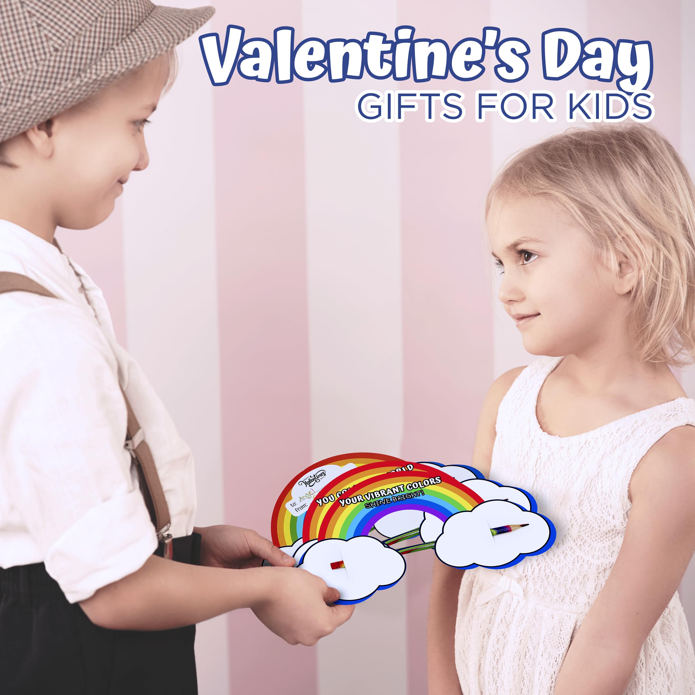 Foto 6 | Set De 36 Lápices 4e's Novelty Rainbow Para El Día De San Valentín - Venta Internacional.