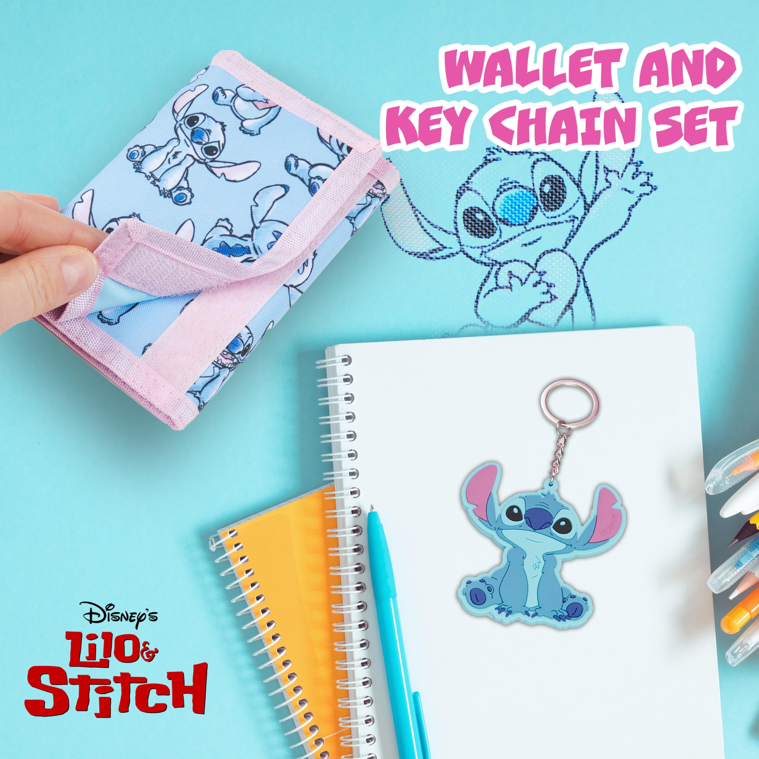 Foto 5 pulgar | Set De Cartera Y Llavero Disney Stitch Para Niños - Venta Internacional.