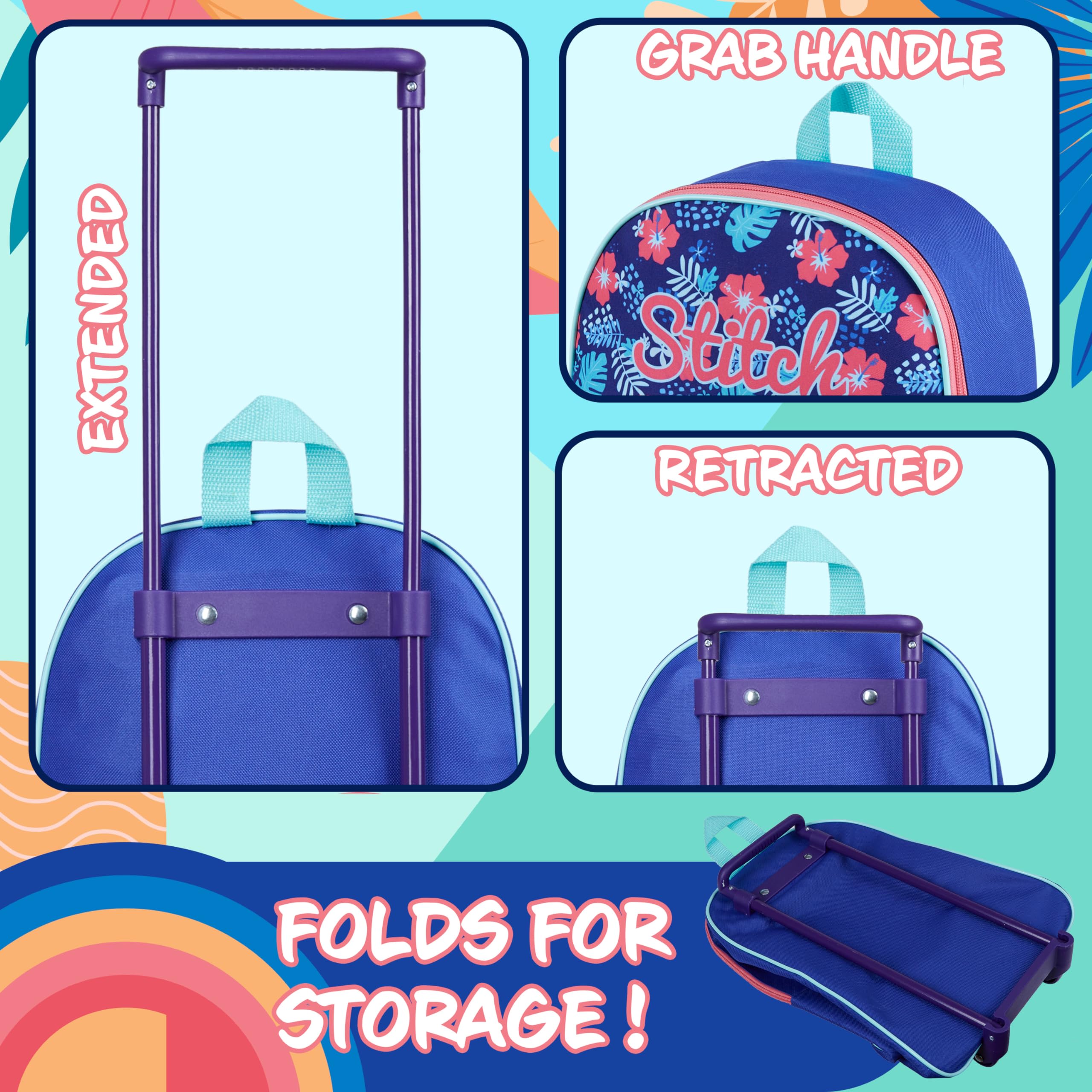 Foto 4 pulgar | Maleta Plegable Suitcase Disney Stitch para Niña- Venta Internacional