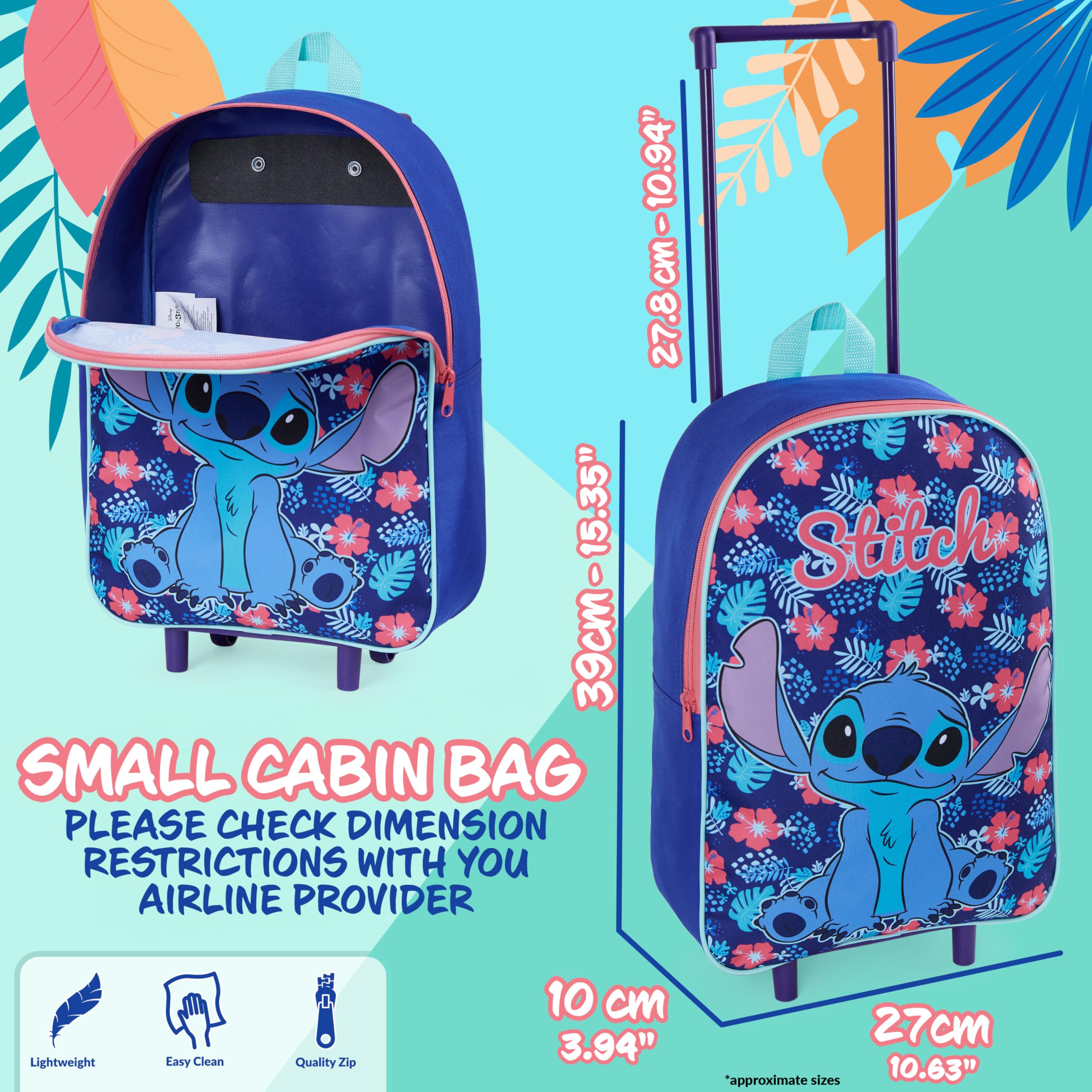 Foto 5 pulgar | Maleta Plegable Suitcase Disney Stitch para Niña- Venta Internacional