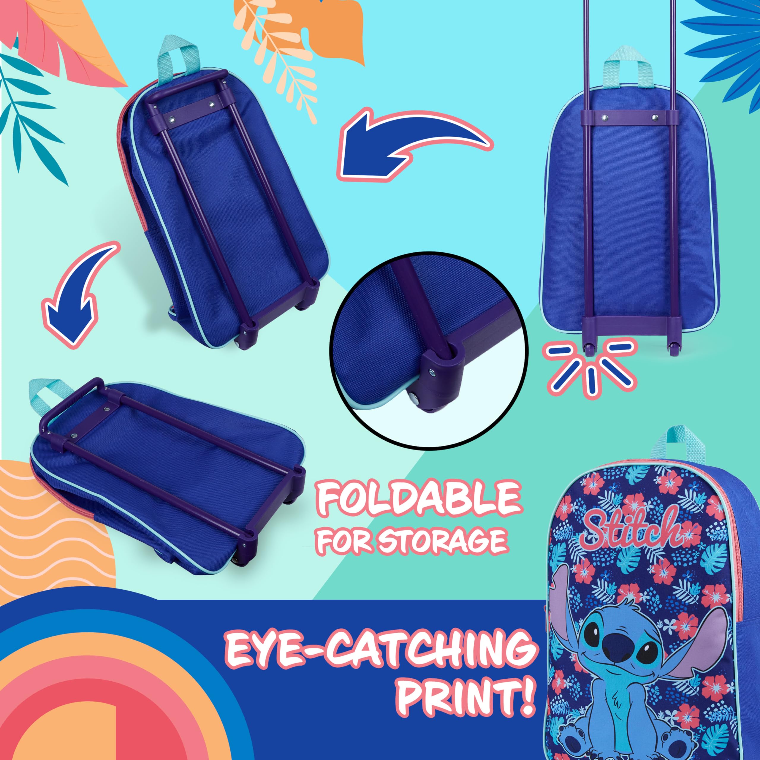 Foto 7 pulgar | Maleta Plegable Suitcase Disney Stitch para Niña- Venta Internacional