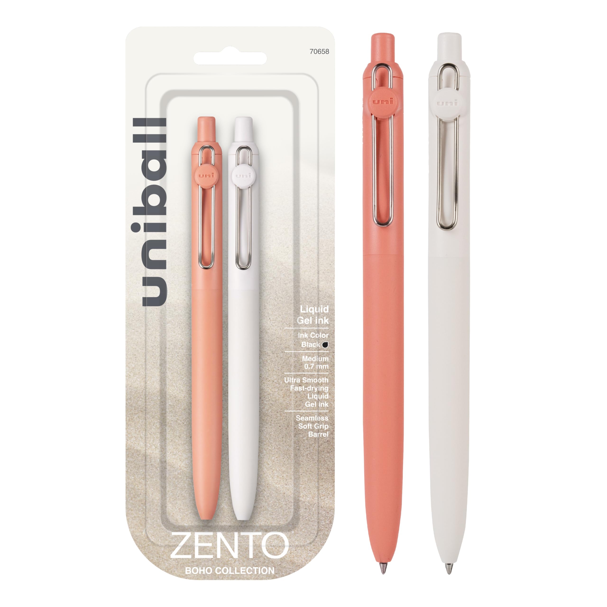 Foto 2 pulgar | Bolígrafos De Tinta De Gel Uni-ball Zento De 0,7 Mm, 2 Unidades, Color Negro, Tamaño Mediano - Venta Internacional.