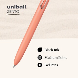 Foto 2 | Bolígrafos De Tinta De Gel Uni-ball Zento De 0,7 Mm, 2 Unidades, Color Negro, Tamaño Mediano - Venta Internacional.