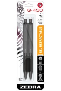 Foto 1 | Bolígrafo De Gel Zebra Pen G-450, Retráctil, Tinta Negra, 0,7 Mm, Paquete De 2 - Venta Internacional.