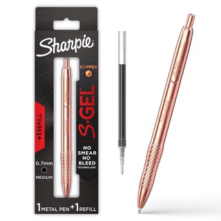 Foto 1 | Bolígrafo De Gel Sharpie S-gel Con Cuerpo Metálico De Cobre De 0,7 Mm, Tinta Negra - Venta Internacional.