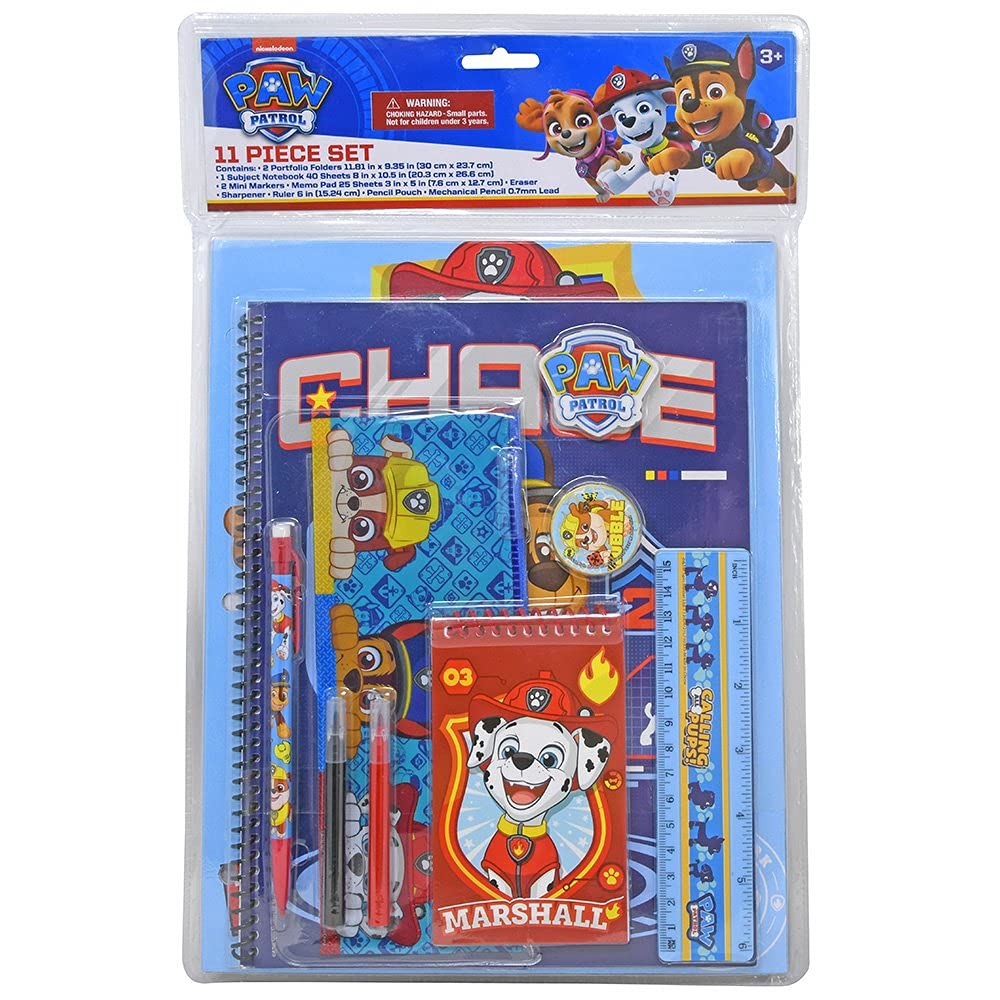 Set De Material Escolar Con Diseños Innovadores Paw Patrol, 11 Piezas - Venta Internacional.