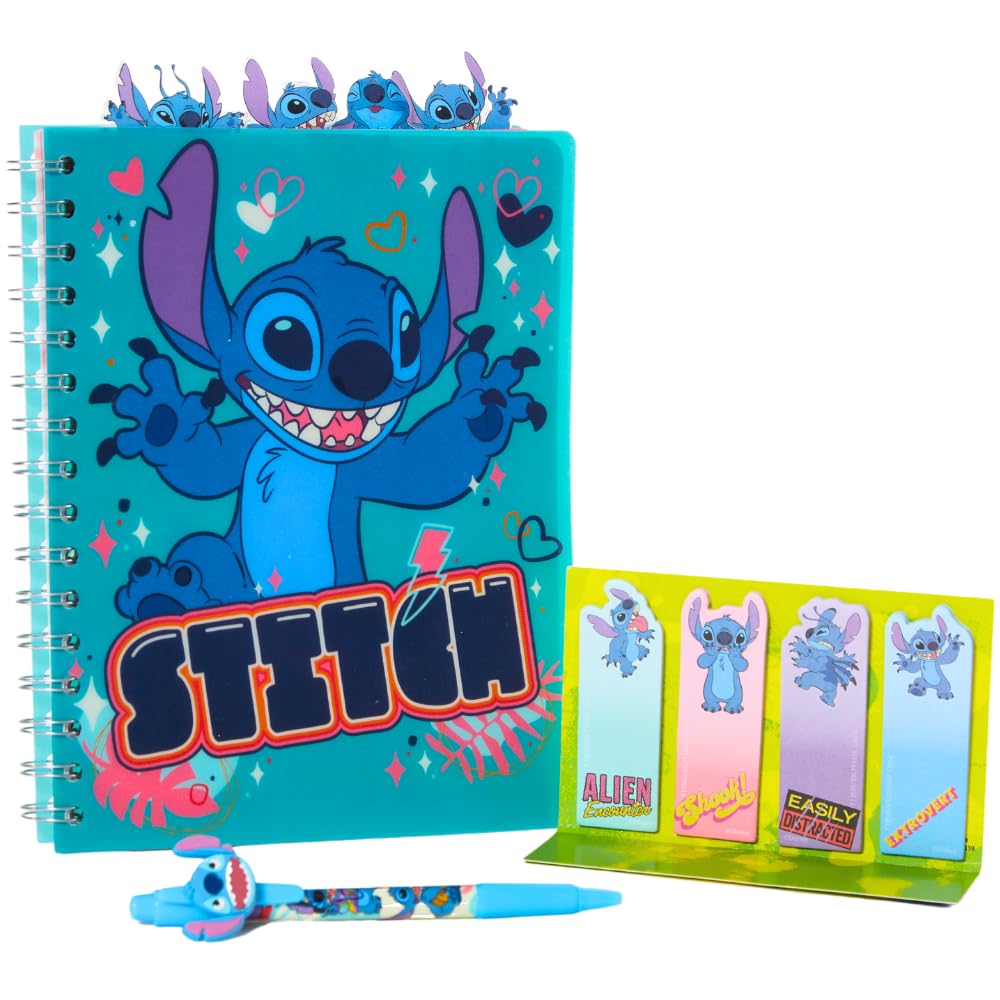Set De Cuadernos Con Diseños Innovadores Disney Stitch Tab Journal - Venta Internacional.