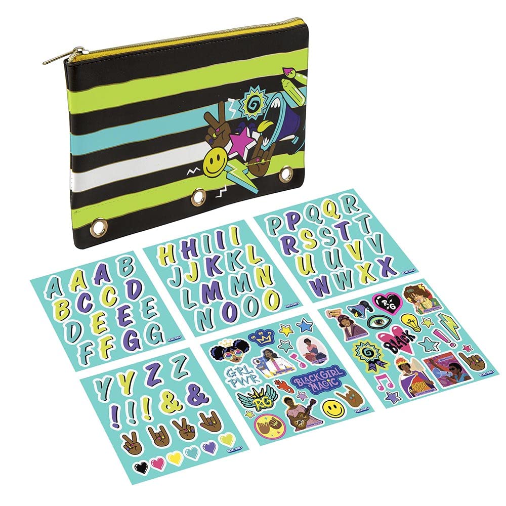 Estuche Para Lápices Fashion Angels Rebel Girls, 3 Anillas, Con Pegatinas - Venta Internacional.