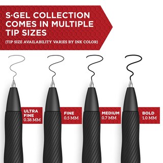 Foto 2 | Bolígrafo De Gel Sharpie S-gel, Punta Mediana, 0,7 Mm, Tinta Negra, 12 Unidades - Venta Internacional.